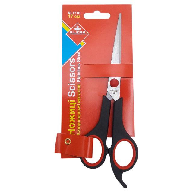 Канцелярські ножиці KLERK (KL1710), 170мм, з гумовими вставками